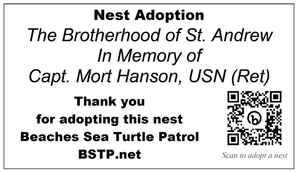 Sample nest adoption card